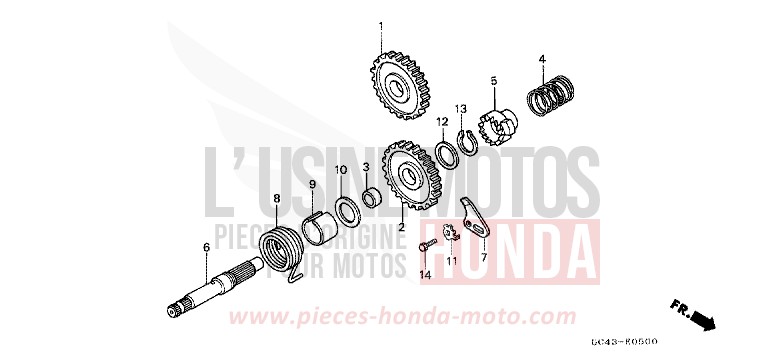 KICKSTARTERSPINDEL von CR80R "große Räder" FLASH RED (R119) von 1986